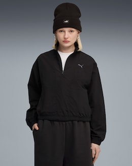 Puma Her Relaxed Woven 1/2 Zip Crew