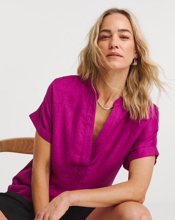 Linen Mix Tunic Top