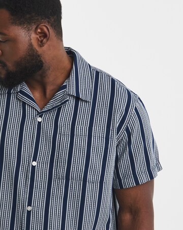 Jack & Jones Dover Stripe Resort Shirt - Blue/White
