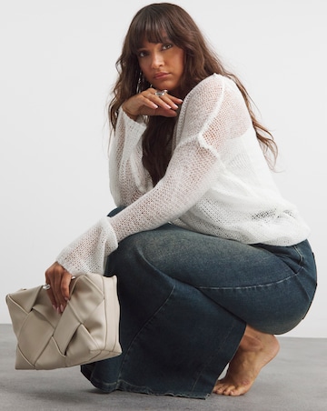 Vintage Wash Column Maxi Skirt