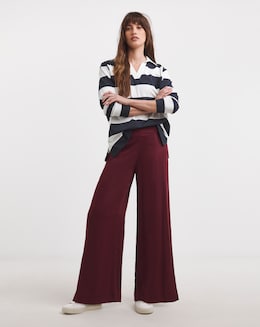 Plum Satin Wide Leg Trouser