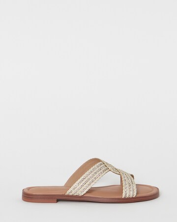 Dulce Woven Shimmer Twist Flat Sandals - Wide Fit (E)
