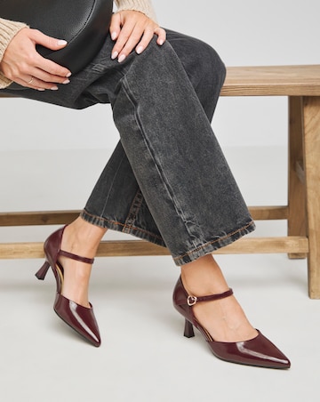 Heavenly Soles Corrine Two Part Pointed Toe Heeled Shoes - Wide Fit (E)