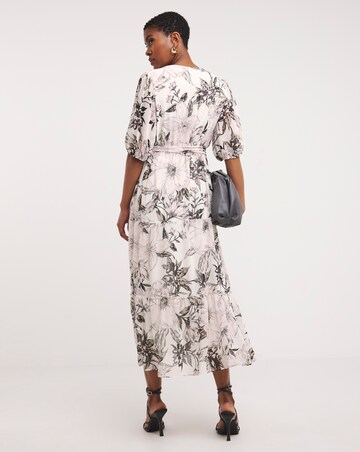 Joanna Hope Belted Midi Tiered Dress