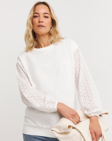 White Broderie Sweatshirt