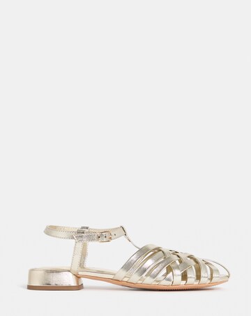 Aquaria Refined Woven Leather T Bar Shoes - Wide Fit (E)