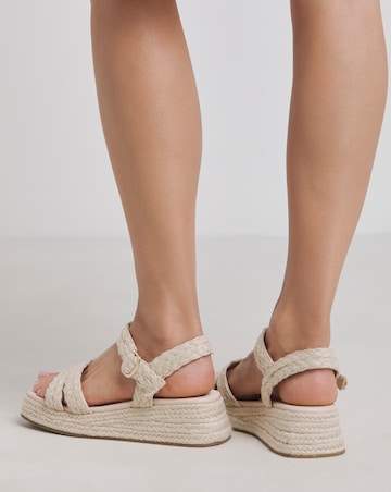 Simply Be Carnelian Two Part Espadrille Flatform Sandals - Extra Wide Fit (EEE)