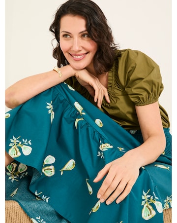 Fatface Ricky Fig Print Midi Skirt