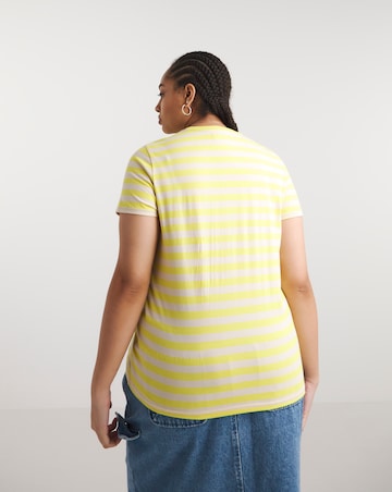 Lime and Ivory Stripe Crew Neck Tee