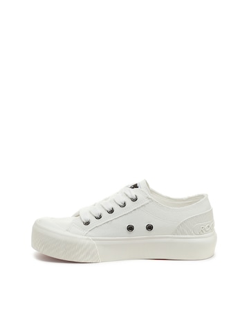 Rocket Dog White Jazzin Plus Lace Up Canvas Trainers -Standard Fit (D)