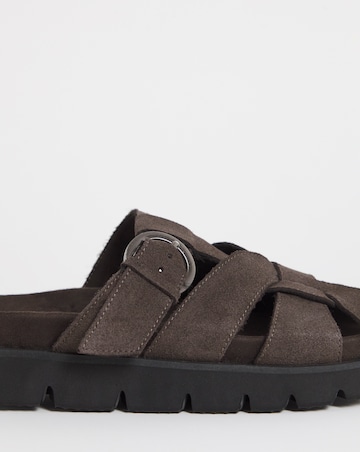 Aziza Suede Woven Closed Toe Mule Shoes - Extra Wide Fit (EEE)