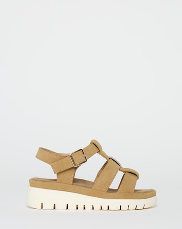 Cushion Walk Taupe Flatform Fisherman Sandals - Wide Fit (E)