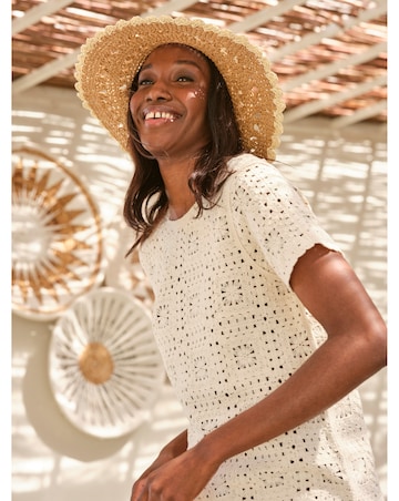 FatFace Patchwork Crochet Tee