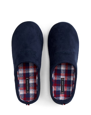 Tommy Hilfiger Check Lined Slipper - Navy