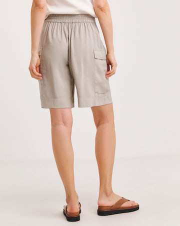 Mocha Lyocell Rich Soft Utility Bermuda Shorts