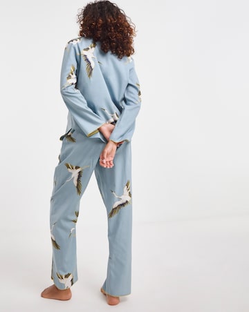 Cyberjammies Piper Crane Print Woven Pyjama Set Blue Mix