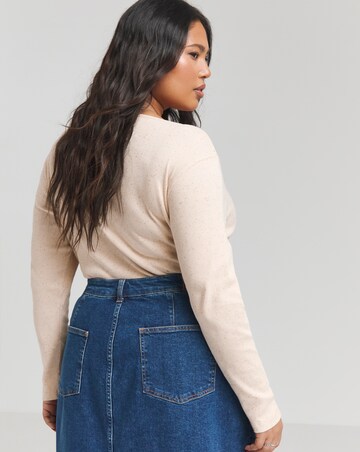 Simply Be Sand Button Front Neppy Rib Body