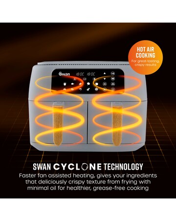 Swan Nordic Grey 8L Digital Dual Basket Air Fryer