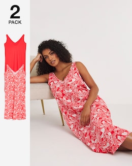 Pretty Secrets Value 2 Pack Nighties Length 50 Inches