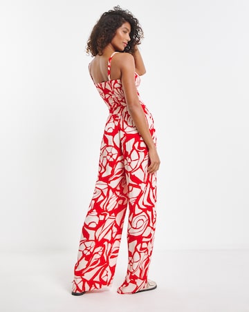 Shirred Bandeau Beach Jumpsuit