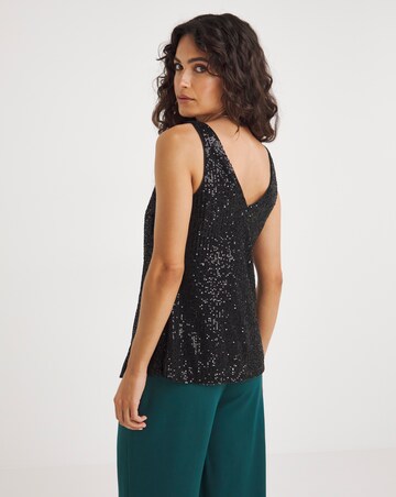 Black Sequin Vest