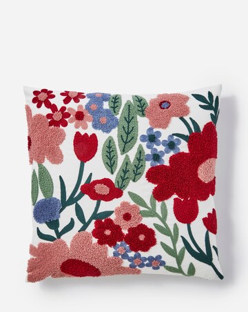 Eva Boucle Emboridered Floral Cushion
