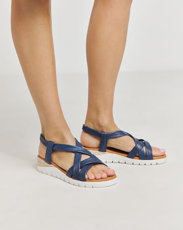 Senna Leather Tubular Sandals - Extra Wide Fit (EEE)