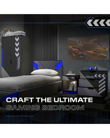 Octane Gaming Desk with Drawer Blue