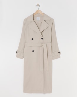 Sand Linen Trench Coat