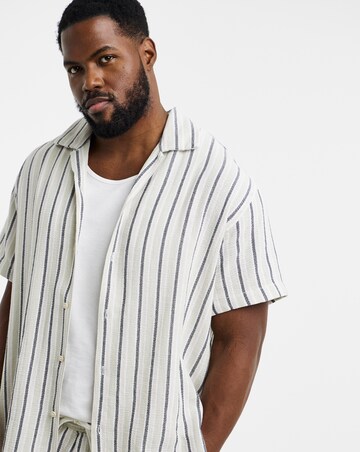 Jack & Jones Coba Stripe Resort Shirt - Natural