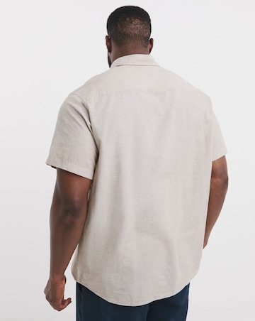 Jack & Jones Breeze Short Sleeve Linen Shirt - Crockery