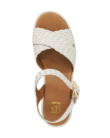 Dune Kinleys Ecru Leather Woven Flatform Sandals - Standard Fit (D)