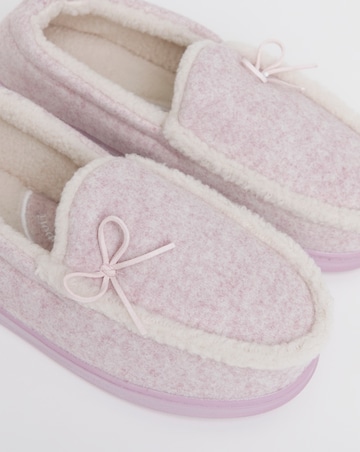 Melody Full Slipper With Bow - Wide Fit (E)