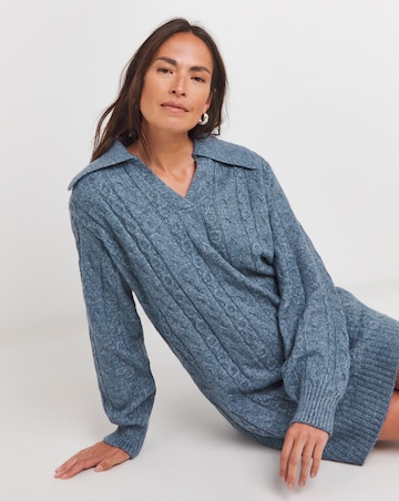 Cable Collar Jumper Dress