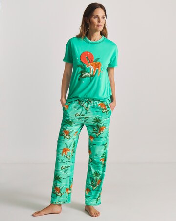 Figleaves Tiger Blanket Stitch Pyjama Set