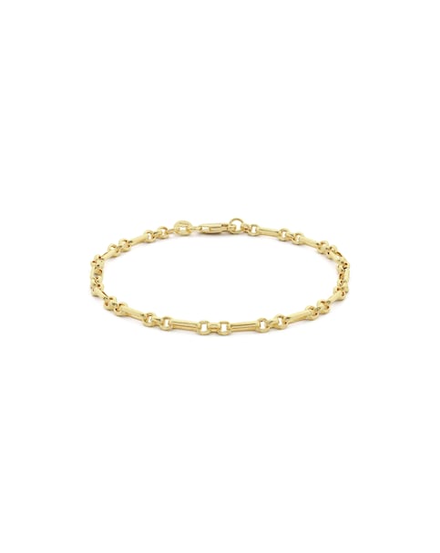 9 Carat Gold Diamond Cut Figaro Belcher