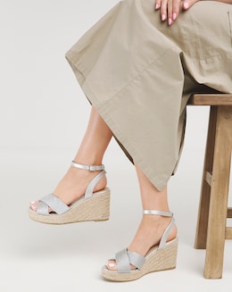 Malibu Crossover Wedge Espadrille Sandals - Extra Wide Fit (EEE)