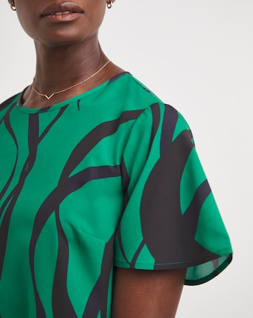 Printed Short Sleeved Woven Top