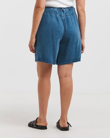 Simply Be Mid Blue Denim Lyocell Bermuda Shorts
