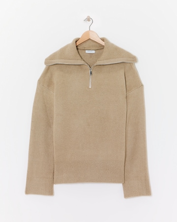 Zip Detail Stepped Hem Tunic