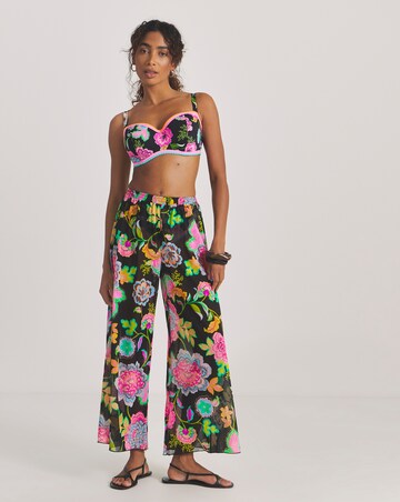 Figleaves Floral Print Mesh Beach Trousers
