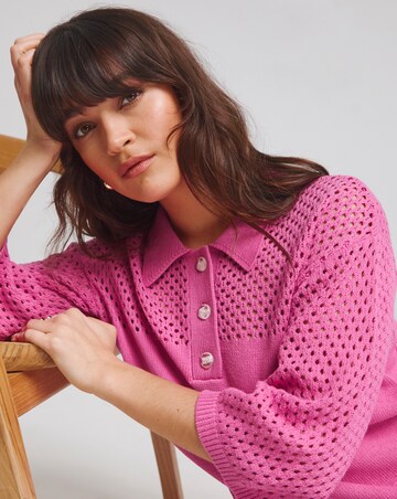 Native Youth Pink Polo Short Sleeve Mini Dress