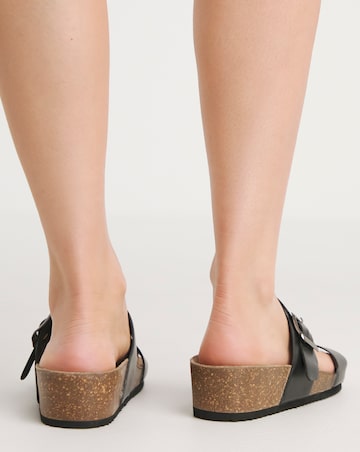 Lima Leather Buckle Footbed Mule - Wide Fit (E)