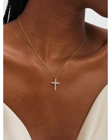 Jon Richard Gold Plated Cubic Zirconia Cross Set - Gift Box