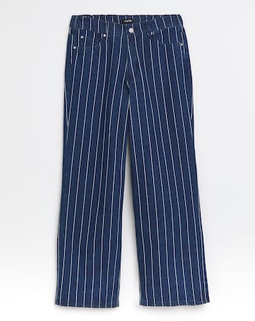 Simply Be Striped Blue Wide Leg Jeans