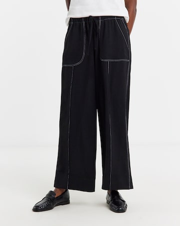 Stitch Detail Wide Leg Trouser