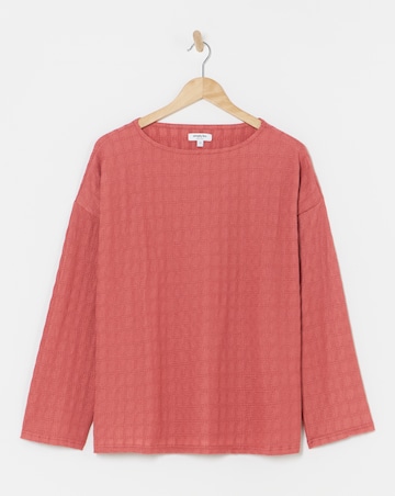 Terracotta Textured Flute Sleeve Top