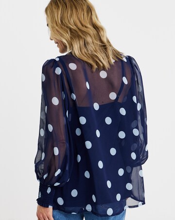 Printed Georgette Volume Sleeve Shirt