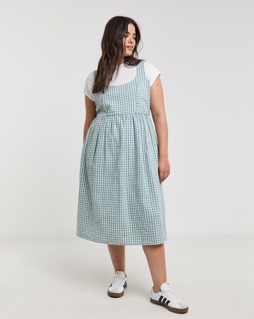 Gingham Textured Sundress With Pockets