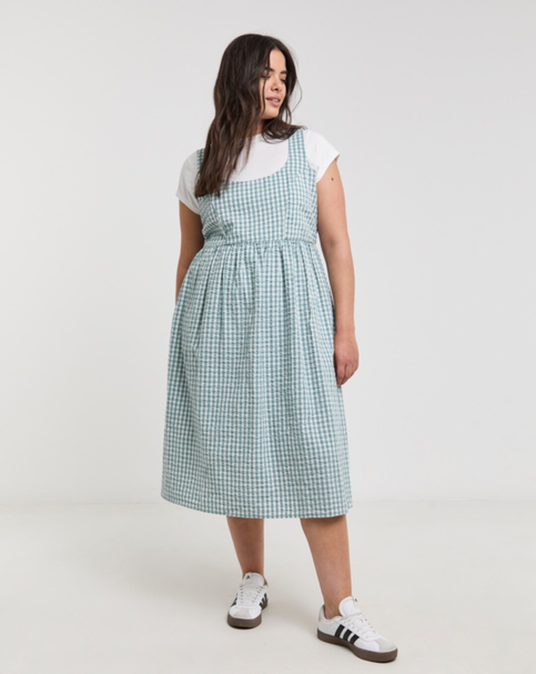 staud green and white dress STAUD ALBEE DRESS BOTANICAL MOSS